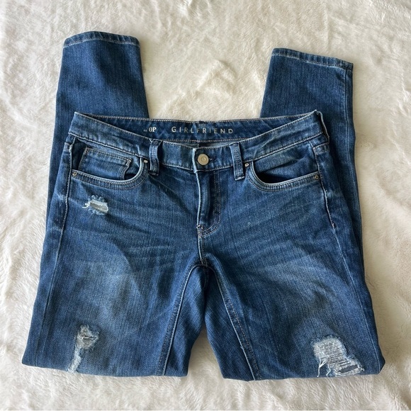 White House Black Market Distressed Ripped Girlfriend Jeans - Picture 2 of 6